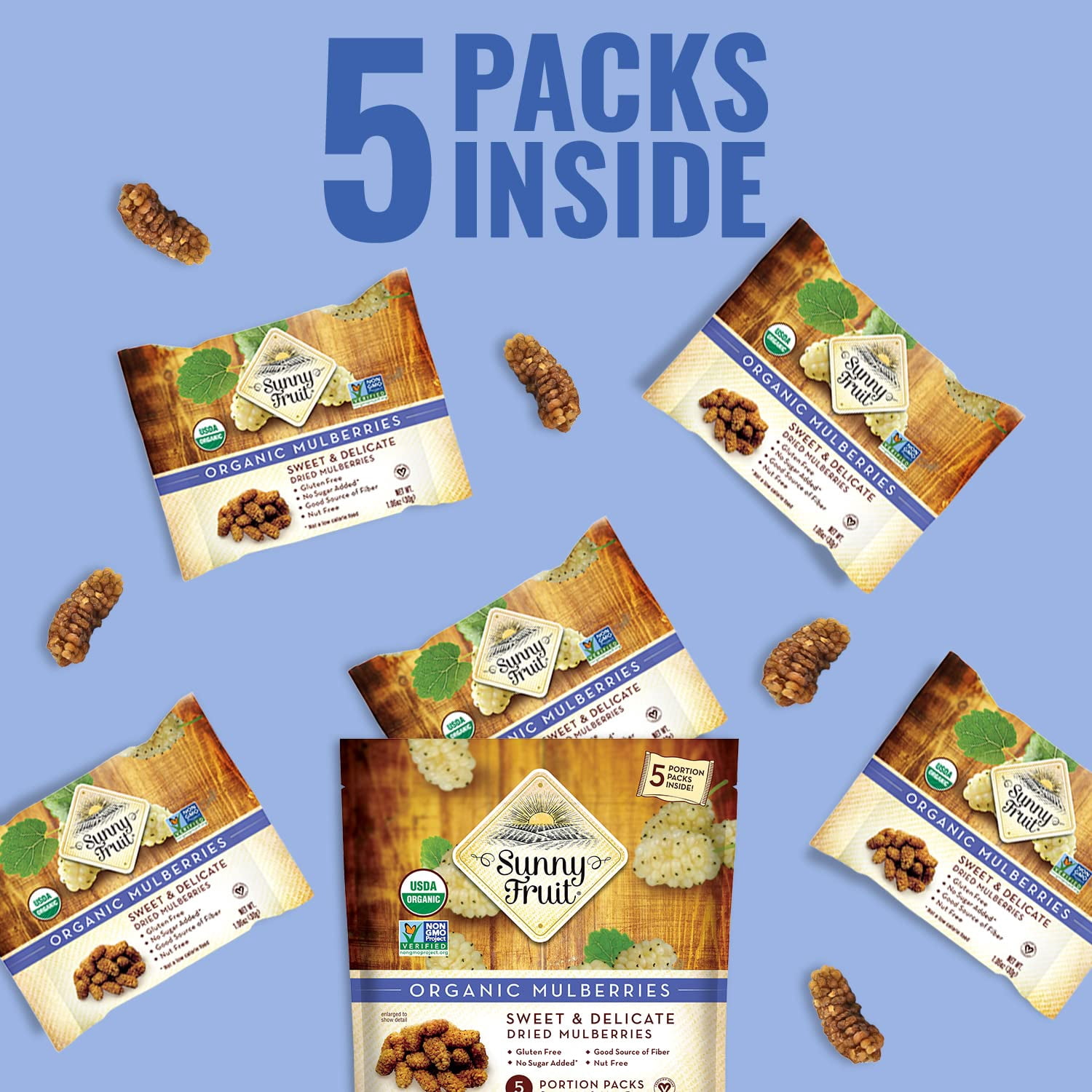 (Pack Of 6) Sunny Fruit Fruit Mulberries Dried Pack 8.8 Oz