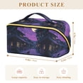 thumbnail image 4 of FORMRS Makeup Bag Travel Cosmetic Organizer for Women Fold Flat Zipper Pouch with Handle, Purple Street, 4 of 8