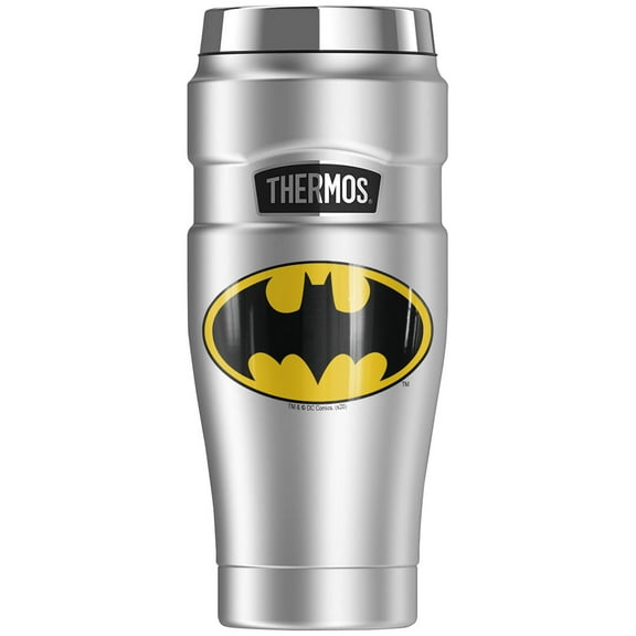 Batman Classic Logo, THERMOS STAINLESS KING Stainless Steel Travel Tumbler, Vacuum insulated & Double Wall, 16oz