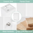 thumbnail image 5 of 20" Bathroom Vanity with Ceramic Sink, Free-Standing Bathroom Storage Cabinet with Soft Closing Door, Storage Rack and Adjustable Shelf, White, 5 of 8