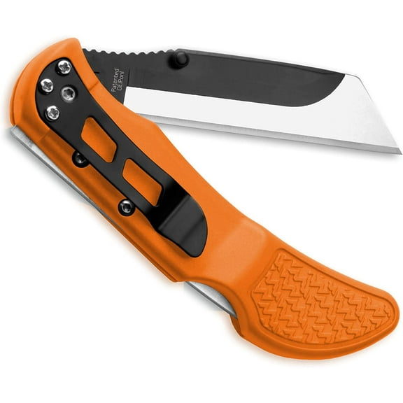 DASAW-3.0" RAZOR-WORK - RazorSafe Replaceable Blade Folding Utility Knife with Pocket Clip, 3X Cutting Edge, Shaving Sharp (Orange, 3 Blades)