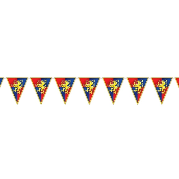 12 Pack Bulk Medieval Pennant Party Banner