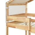 thumbnail image 5 of DEALTOPS Twin Over Twin Bunk Bed Wood Frame with Beige Cotton Tent,House-Shaped - Yellow, 5 of 8