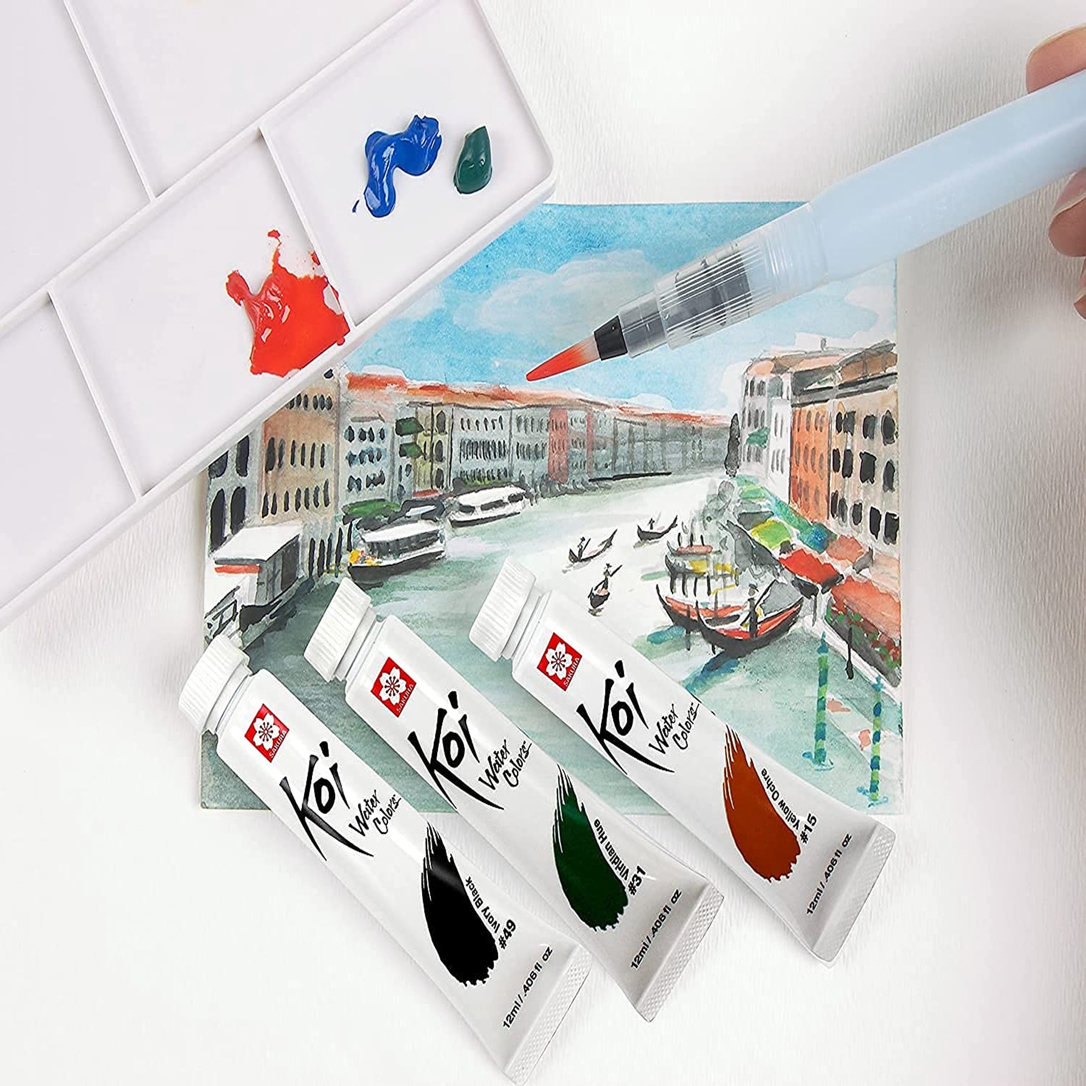 Sakura Koi Watercolor Sets - Fine Quality Watercolor Paint Set - 12 Colors - 12 ml Tubes