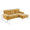 thumbnail image 7 of L Shape Upholstered Sofa Couch with Metal Leg,Modern Chenille Sectional Sofa, Living Room Furniture Sofa Set for Living Room Apartment Office(Yellow), 7 of 7