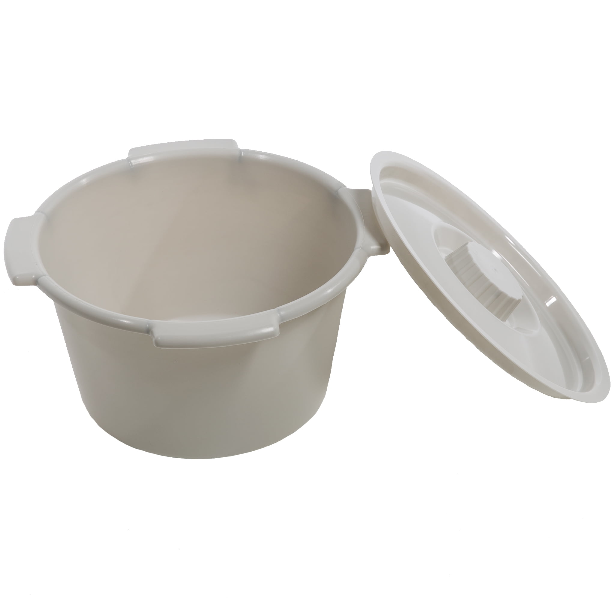 PCP Replacement Half Pail With Lid For Commode, White, 1.5 Gallon