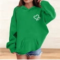 thumbnail image 2 of GiLiling Cute Hoodies for Teen Girls and Boys Trendy Preppy Hooded Sweatshirts Oversized Long Sleeve Shirts Clothes ﻿ (Green, 5-6 Years), 2 of 8