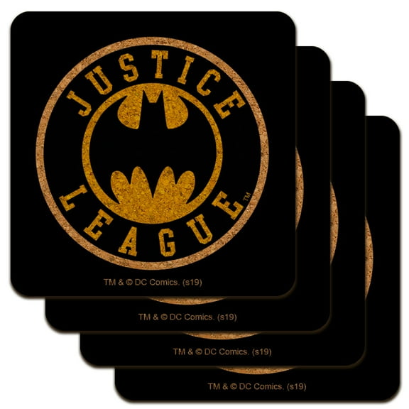 Justice League Batman Athletic Logo Low Profile Novelty Cork Coaster Set