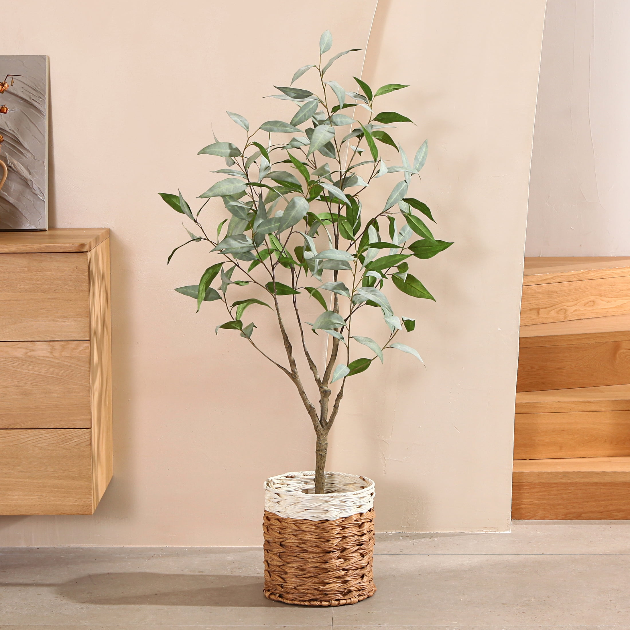 DR.Planzen Artificial Eucalyptus Plants 4FT Tall Fake Eucalyptus Plants