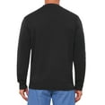 thumbnail image 3 of INSPIRE CHIC Men's Mock Neck Pullover Sweater Solid Color Quarter Zip Knitted Polo Sweater L Black, 3 of 5