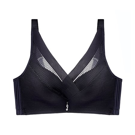 

fanshao Women Solid Color Push Up Wireless Seamless Bra Mesh Cross Brassiere Underwear