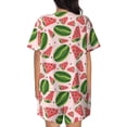 thumbnail image 6 of Daiia Watermelon Pattern Womens Pajama Sets Short Sleeve Pajamas for Women Sets Soft Lounge Sets Casual Round Neck Sleepwear PJS-X-Large, 6 of 7