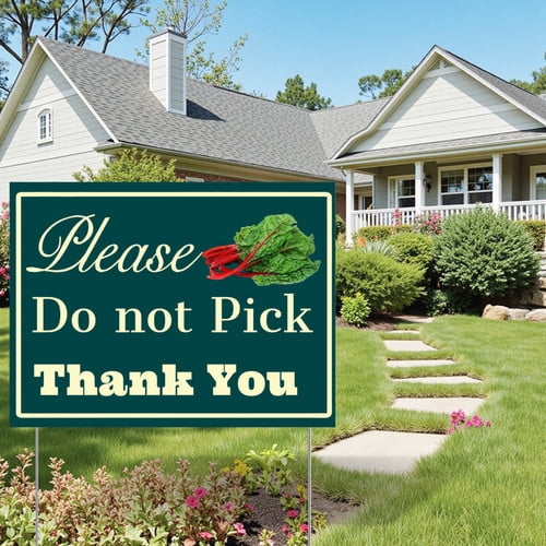 ZXCXRQFa Please Do Not Pick Swiss Chard Yard Sign With Stake,Private Property Vegetable Sign Plant Markes for Lawn Yard Farm 9 x 12 Inches Sturdy Rust Free Weatherproof,Easy to Install