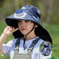 thumbnail image 2 of MUXiin Fan Hat for Kids Sun Hat with 2 Solar Fan UPF 50+ Fishing Hats Wide Brim UV Protection Sun Hat, 2 of 4