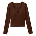 thumbnail image 2 of Women's Tops Long Sleeve Under $10 Summer Long Sleeve Round-Neck Comfy Regular Tank Tops, 2 of 6