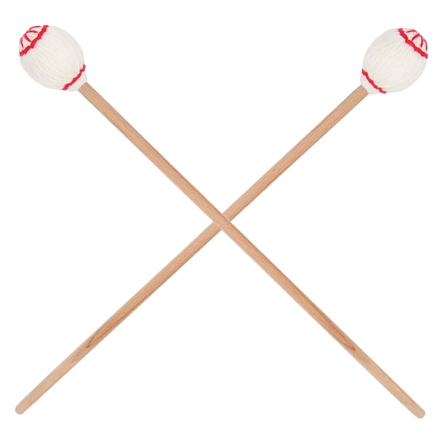 Wool Yarn Mallets, Marimba Mallets Soft For Beginners For Outdoor Performance For Music Enthusiast For Instruments Of Different Sizes Brown Ball,White Ball