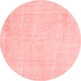 thumbnail image 1 of Ahgly Company Machine Washable Indoor Round Abstract Red Modern Area Rugs, 4' Round, 1 of 4
