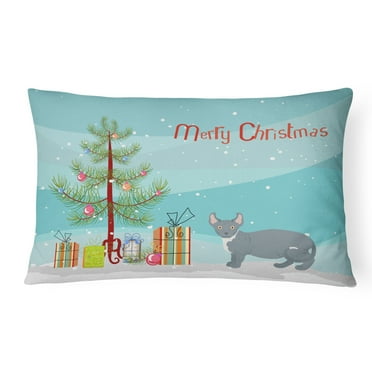 Carolines Treasures CK4611PW1216 Dwelf 2 Cat Merry Christmas Canvas Fabric Decorative Pillow, 12H x16W, multicolor