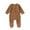 Brown, variant on lnmuld Long Sleeve Romper Soft Jumpsuit Long Sleeve Two-Way Zipper Baby Romper Footed Pajamas for Boys Girls Winter Sleepwear Size:0-6 Months