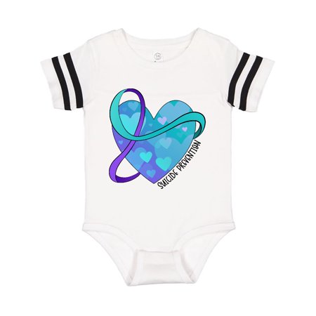 

Inktastic Suicide Prevention Awareness Purple and Teal Heart Ribbon Gift Baby Boy or Baby Girl Bodysuit