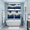 thumbnail image 3 of Navy Blue Kitchen Curtains Sets for Windows 36 Inch Length, Abstract Modern Oil Painting Art Rod Pocket Window Treatments Tier Curtains and Valances Set for Bedroom/Bathroom, 3 of 8