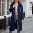 thumbnail image 3 of Resicozy Long Hoodies for Women Zip Up Oversized Long Sleeve Sweatshirt Winter Hoodie Dress with Pocket Navy L, 3 of 6