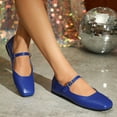 thumbnail image 2 of Ruitaoo Women's Mary Jane Flats Shoes - Lightweight Soft Square Toe Slip On Work Flats Flexible Business, Walking, Daily Navy Blue 38, 2 of 5