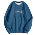 thumbnail image 4 of XIAOCHA Womens Floral Graphic Crew Neck Sweatshirt Curved Hem Everyday Pullover Top, 4 of 4