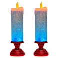 thumbnail image 1 of 2X Velas NavideñAs LED Vela de Agua LED Que de Color con Brillo Luces de Vela LED Sin Llama Mesa de Escritorio, Rojo, 1 of 3