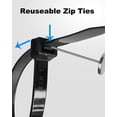 thumbnail image 4 of 100pcs Long Zip Ties Heavy Duty Zip Tie Large Zipties 55cm Extra Long Cable Ties Industrial Black Wire Ties Big Plastic Tie Wraps for Indoor. Outdoor, 4 of 4