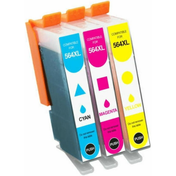 3 Pack High-Yield Cyan Magenta Yellow Ink Cartridge For HP 564XL Compatible with HP Photosmart 5510 5512 5514 5515 5520 5522 5524 5525 6510 6512 Series Deskjet 3520 3522 Officejet 4620 4622