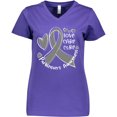 thumbnail image 3 of Inktastic Love, Care, Cure Parkinson's Awareness with Gray Ribbon Women's V-Neck T-Shirt, 3 of 5