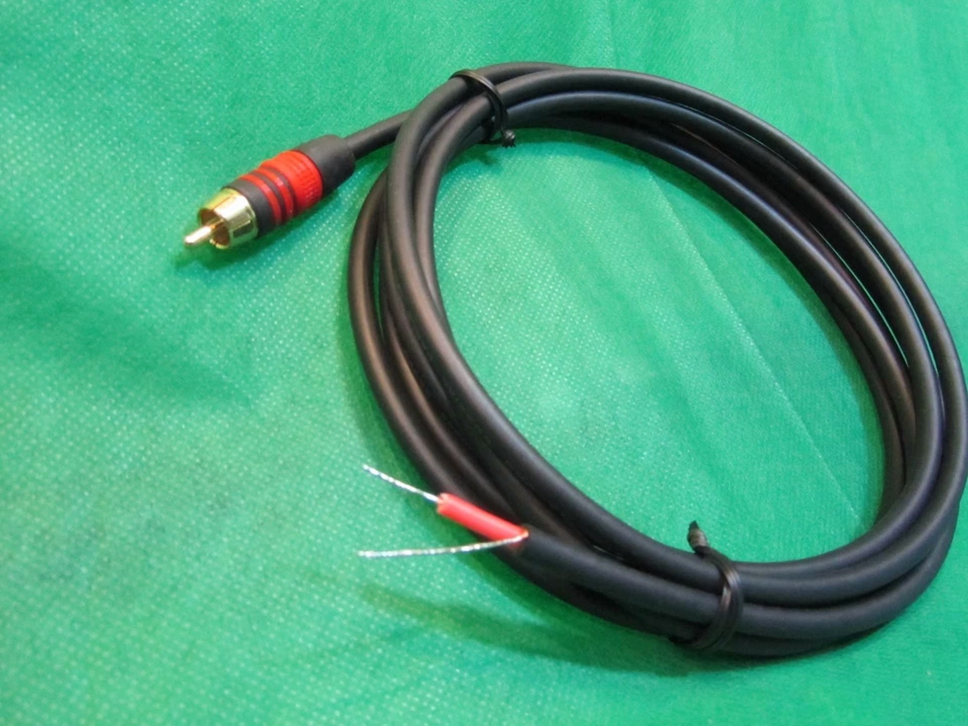 CRESTIN- 7 Ft Dc Pro Speaker Subwoofer Shielded Cable, Gold Rca To Bare Wire.
