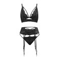 thumbnail image 4 of Gibobby Conjunto de lencería de encaje Conjunto de sujetadores sexy súper push-up para mujer, lencería transparente, brasier de encaje y bragas a juego para mujer(Negro, 4XG), 4 of 5