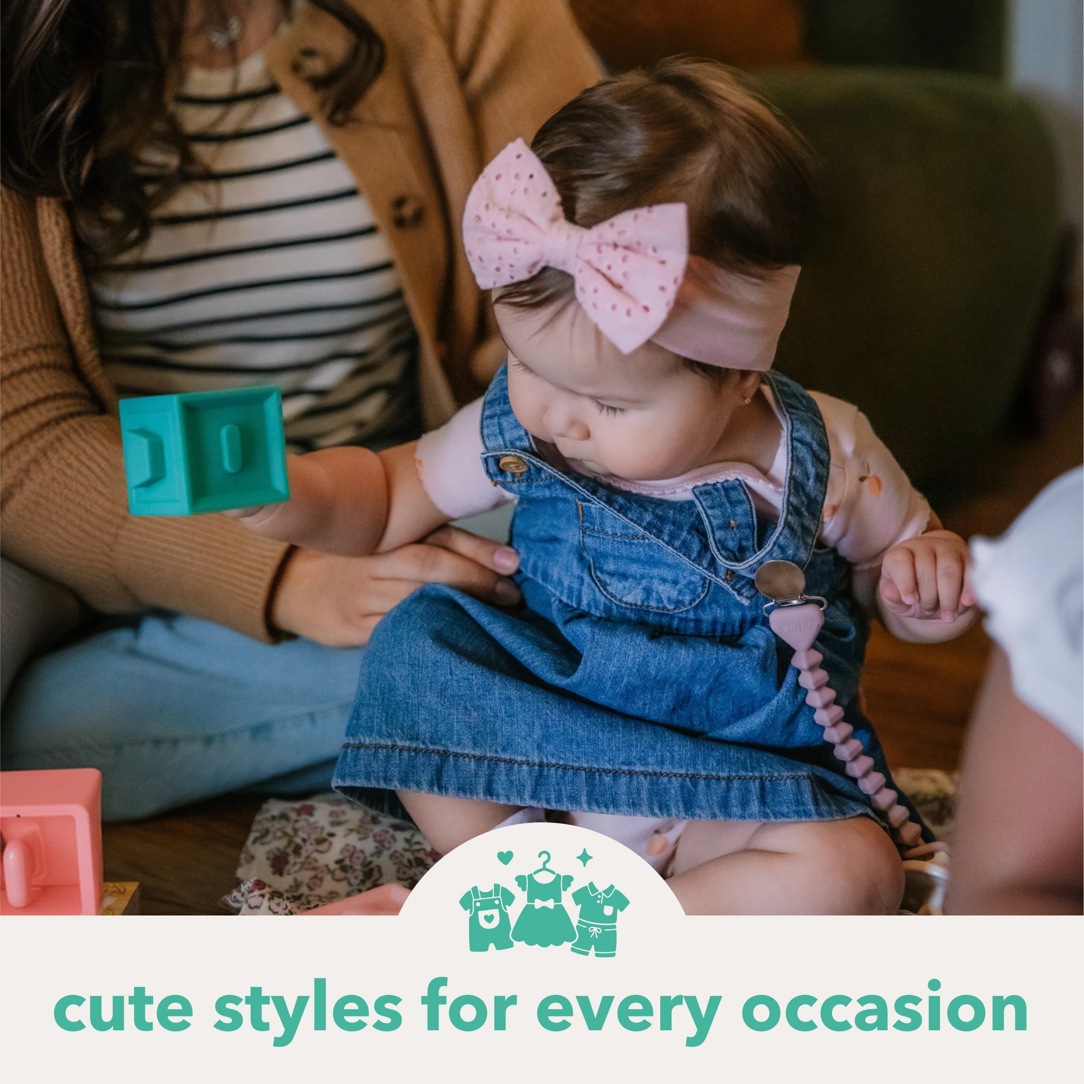 Carter's Child of Mine Baby Girls Texture Bow Headwrap, 1 Pack, Size 0-12M