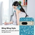 thumbnail image 2 of Compatible with Google Pixel 7 Case Glitter Shockproof,Google Pixel 7 Phone Case Bling Sparkly Soft TPU and PC Silicone Shiny Girl Women Thin Protective Cover (Blue), 2 of 14