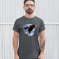 thumbnail image 3 of Tee Hunt Bald Eagle Carrying The American Flag T-Shirt 4th of July Patriotic Men's Tee, Charcoal, Medium, 3 of 5