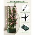 thumbnail image 4 of 51" Self Watering Planter Box with Trellis, Tomato Cage with Water Level Indicator, Indoor Outdoor Raised Garden Bed, 4 of 10