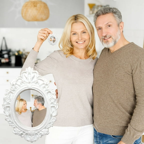 Mini Antique Photo Frame Set - Vintage White Resin Picture Frames for Decor, 4x6 Photo Holders, Scrapbooking Accessories, Unique Gift for Women