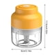 thumbnail image 5 of Picadora de Ajo Eléctrica USB Picadora de Verduras Molinillo de Cocina Recargable Inalámbrico, D2, 100ml, Amarillo Speravity HA003936-03B, 5 of 7