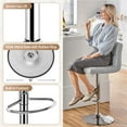 thumbnail image 4 of Renwick PU Leather Height Adjustable Bar Stool with Backrest, Light Gray, 4 of 7