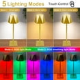 thumbnail image 2 of Cordless Table Lamp, 5000mAh USB Rechargeable Desk Lamps, RGB 5 Modes & Stepless Dimming,Gift Battery Powered Modern Lamp for Bedroom/ Dining/ Coffee /Outdoor,2 Sets,Gold, 2 of 8