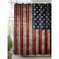 thumbnail image 2 of Fsddascl American Flag Shower Curtain Set - Extra Long 72" x 96" Washable Bathtub Curtain with 12 Hooks, Retro Shabby US Star Striped Flags Waterproof Fabric Stall Shower Curtains for Bathroom, 2 of 6