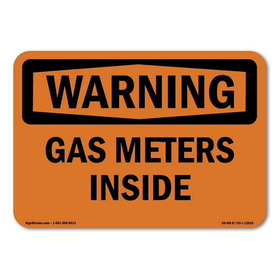 OSHA WARNING Sign - Gas Meters Inside | Plastic Sign | Protect Your Business, Construction Site, Warehouse & Shop Area | Made in the USA