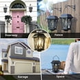 thumbnail image 4 of Solar Lanterns Outdoor Waterproof, 2 Pack Hanging Solar Lights with Glass Shade, LED Metal Wall Mount Outdoor Light for Gift, Yard, Garden, Patio - Black, 4 of 8