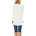 thumbnail image 2 of HOWCOME Fall Long Sleeve Side Split Casual Loose Tunic Womens Blouses, 2 of 5