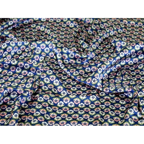 Liberty London Miranda Skye Belgravia Silk Satin Fabric Blue - per yard