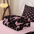 thumbnail image 5 of Manfei Pink Bowknot Zipper Twin Comforter Sets with Fitted Sheet and 2 Pillowcases For Girl,Cute Loves Pattern Kids Zipper Bedding Set,Pink Reversible,4 Pieces, 5 of 7