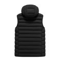 thumbnail image 4 of Iyufng Mens Removable Hooded Quilted Puffer Vests Lightweight Sleeveless Outerwear with Zipper Side Pockets, 4 of 7