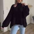 thumbnail image 1 of Hot6sl Womens Solid Color Casual Loose Sweater High Neck Sweater, 1 of 6